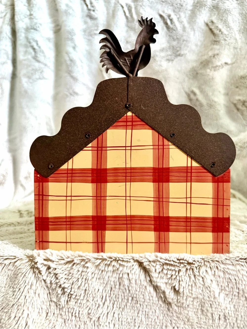 Tracy Porter Farmhouse Blue Teal Decorative Napkin Holder with Rooster Accent